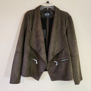 Waterfall Lapels, Suede Like, LS Jacket Mark Allen New York Large  NWT